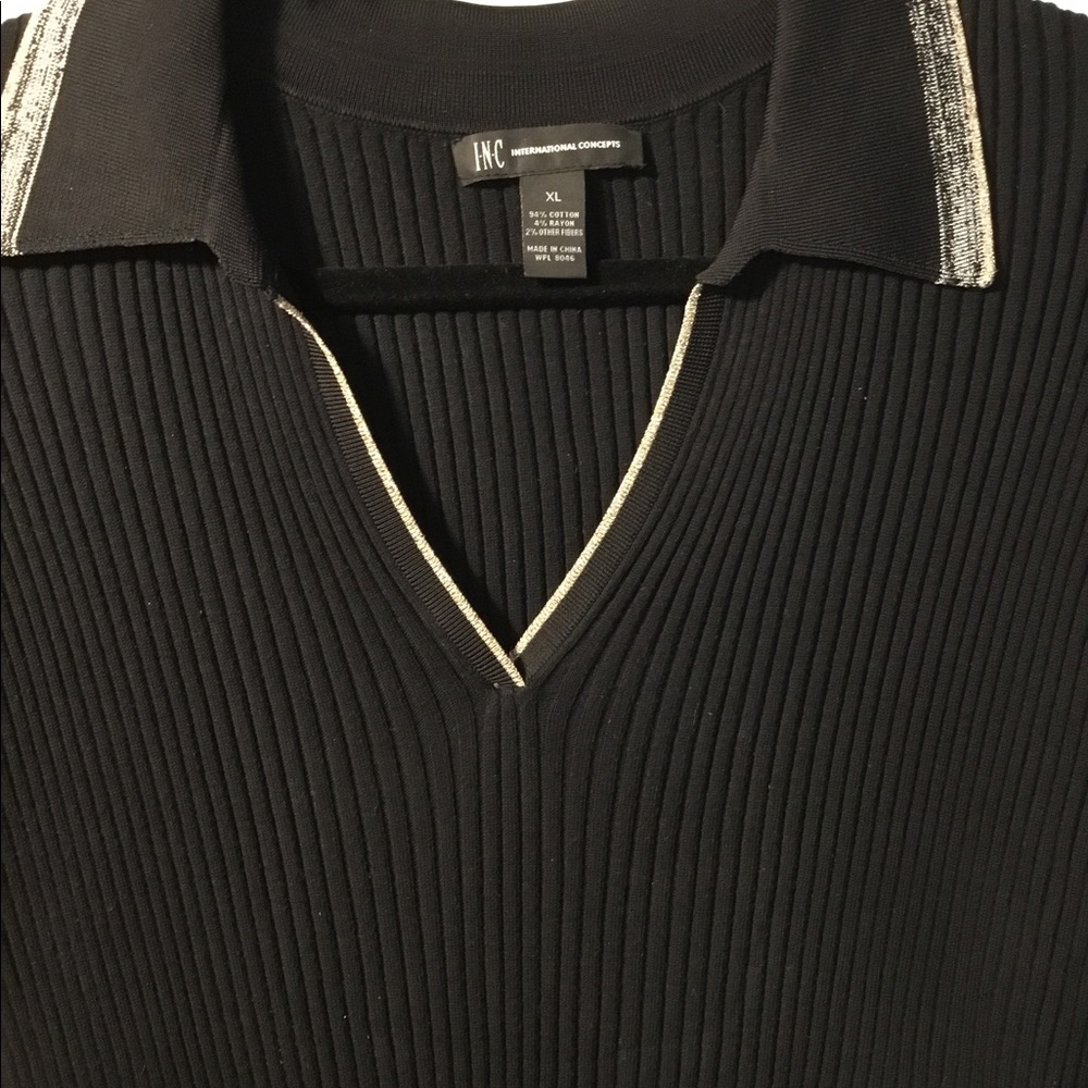 INC black/ gold stretch sweater